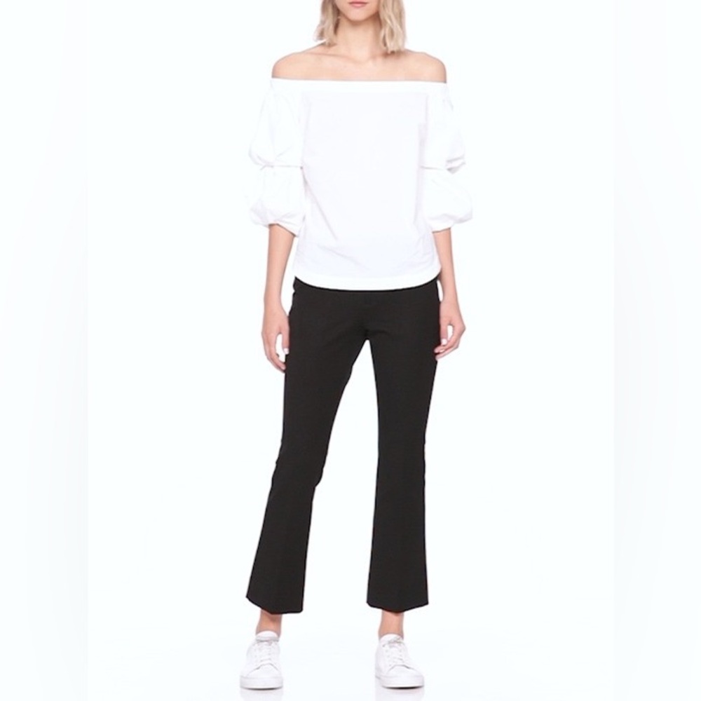 Banana Republic Off-Shoulder White Poplin Blouse super stretch shirt💥NEW - Picture 2 of 16